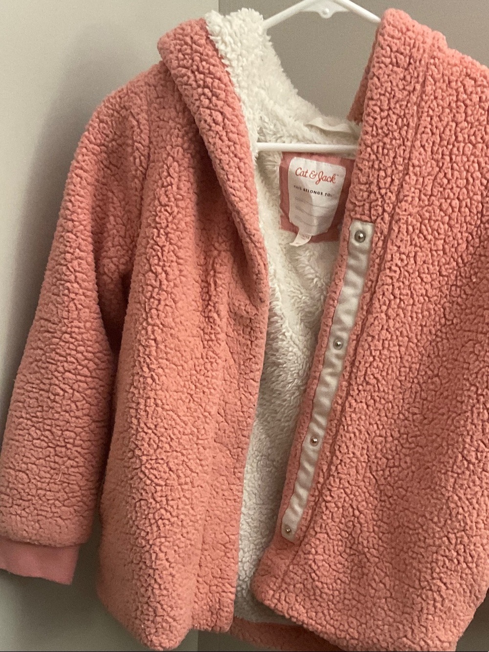 Cat & Jack Plush Hooded Sherpa Jacket in Dusty Rose